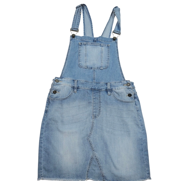 KanCan Lightwash Denim Overall Dress Skirt In M - Picture 2 of 8